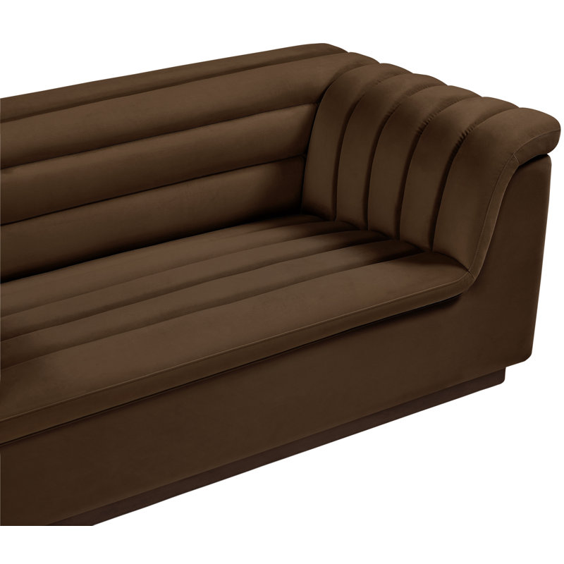 Hoenack 94'' Velvet Sofa, Brown Velvet