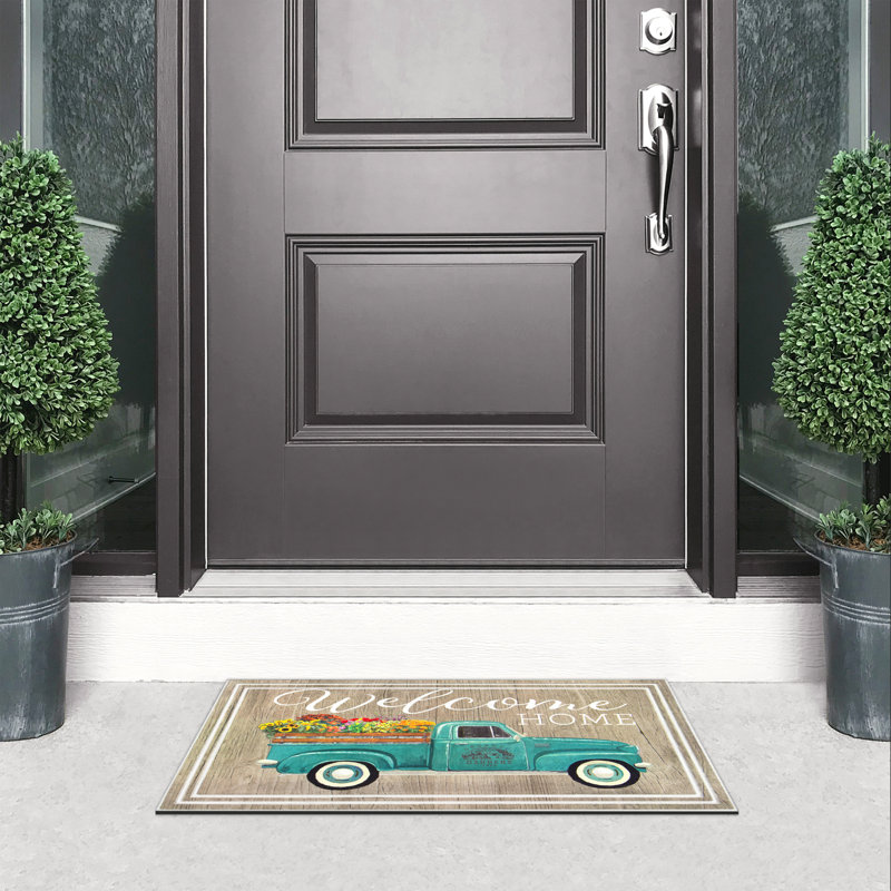 Paillasson Welcome Home Flower Truck Driftwood