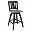 Ensemble de 2 chaises à hauteur de comptoir, ensemble de 2 chaises de cuisine pivotantes en bois d'hévéa massif gris noir-799944282