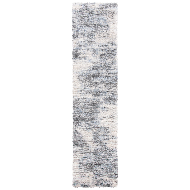 Tapis ivoire / gris / bleu Thiokk, Tapis de couloir 2 pi x 6 pi