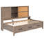 Lit de jour simple de couleur antique en bois antique avec tablettes, planche de liège, ports et 3 tiroirs - Solide pour la chambre à coucher-1279517594