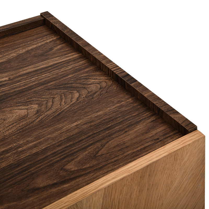 Dextrus 63'' Oak Sideboard Buffet with Gold Legs