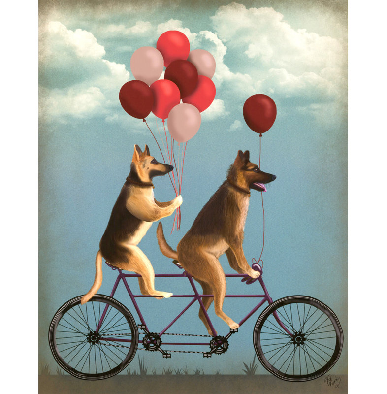 German Shepherd Tandem, 18" H x 14" W