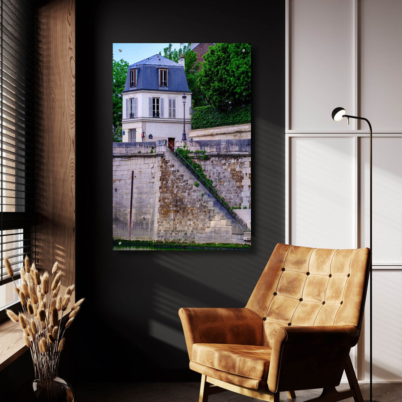 «Paris - House On seine» par Epic Portfolio, art mural en verre acrylique, H 36 po x l 24 po x P 0,2 po