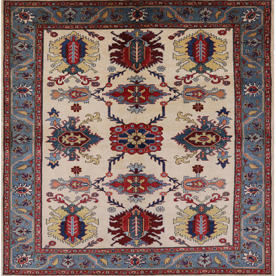 Tapis oriental rouge / gris / ivoire