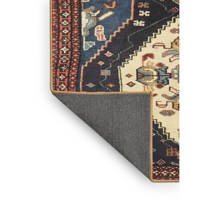Tapis beige/noir traditionnel, Rectangle 4 pi x 6 pi