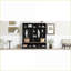 Arbre d'entrée, noir minimaliste 4-en-1 avec banc de rangement, 8 crochets et amp; Rangement cubique | Panneau de particules | Portemanteaux
