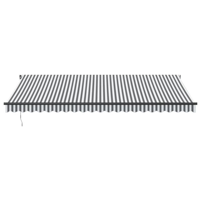 Dakota Fields Polyester Cover Retractable Patio Awning, Anthracite/White/Black, Striped, 500 x 300cm
