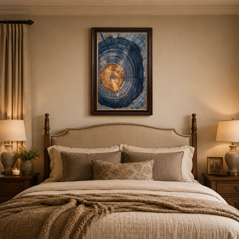 «Blue and Brown», H 18 po x l 12 po