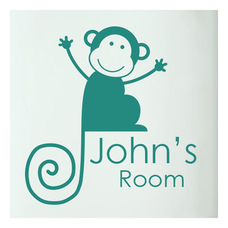 Animals Wall Decal, Aqua Green