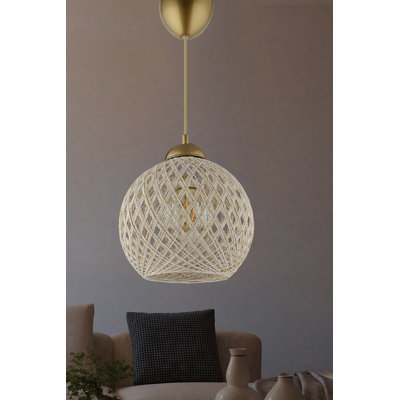 Elegant Scandinavian Chandelier, Silver Color, 8.7 in Diameter x 21.3 in Height | Plastic Body with Cotton Cap, E27 Socket (Max 40W) | Perfect for Country Style Decor, Stylish Lighting for Home & Dining Spaces