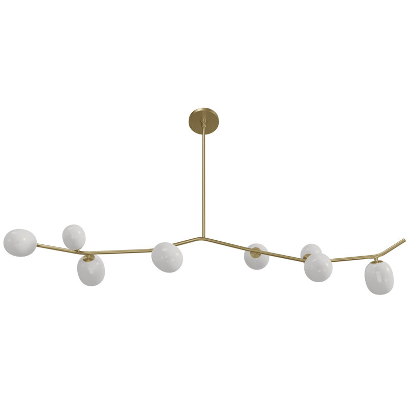 Lustre linéaire moderne unique à 8 lumières, Blanc
