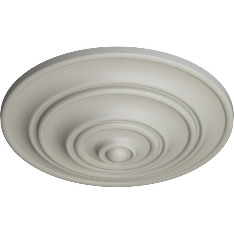 Médaillon de plafond Endurathane Classic, P 13 1/4 po x P 1/2 po (convient aux auvents jusqu'à 4 1/8 po), pot peint à la main de finition crème