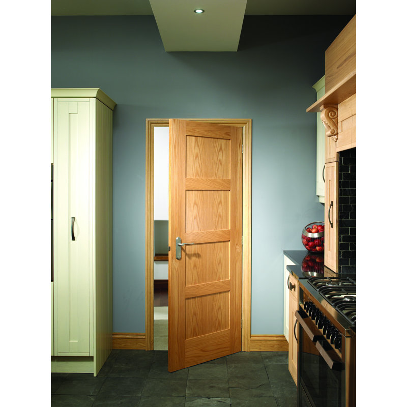 Internal Oak Pre-Finished Shaker 4 Panel, 1981mm H x 711mm W x 35mm D