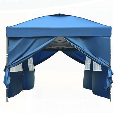 Auvent 10 x 20 avec parois latérales, tente d'extérieur robuste pour la cour arrière, tente de mariage pour les fêtes avec sac à roulettes (bleu)
