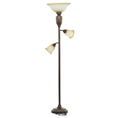 Ena 70.06'' Brown Torchiere Floor Lamp Set