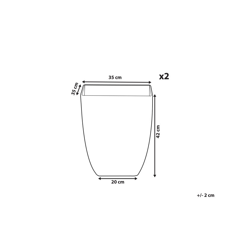 Augustinus Pot Planter, 42cm H x 35cm W x 35cm D
