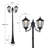 2-Heads Outdoor Solar Lamp Post Lights with Dusk to Dawn Sensor