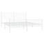 Metal Bed Frame with Headboard and Footboard White-1949012227