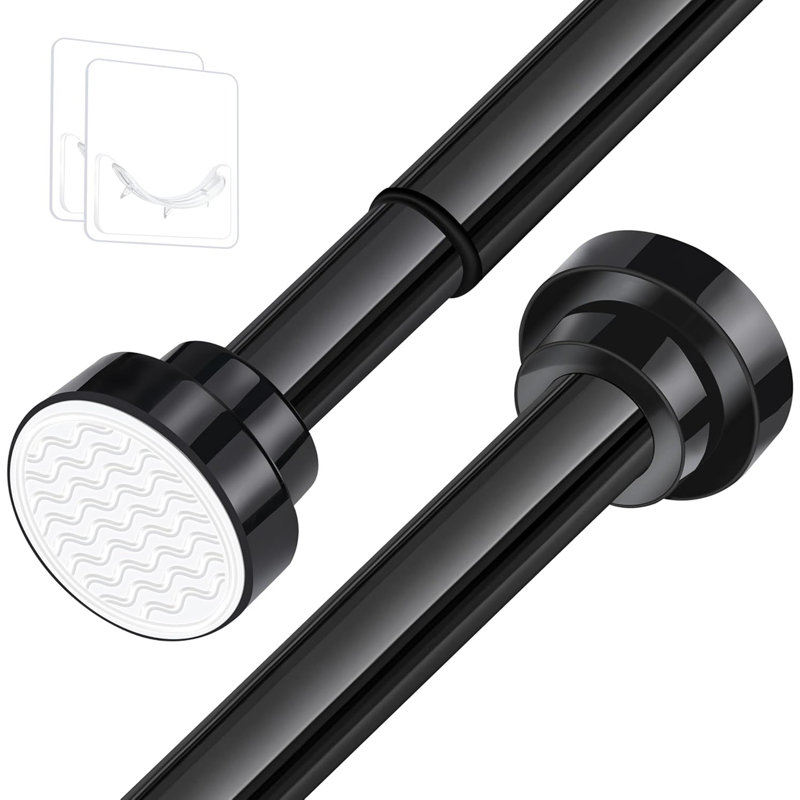 72cm Straight Tension Shower Curtain Pole & Hook Set
