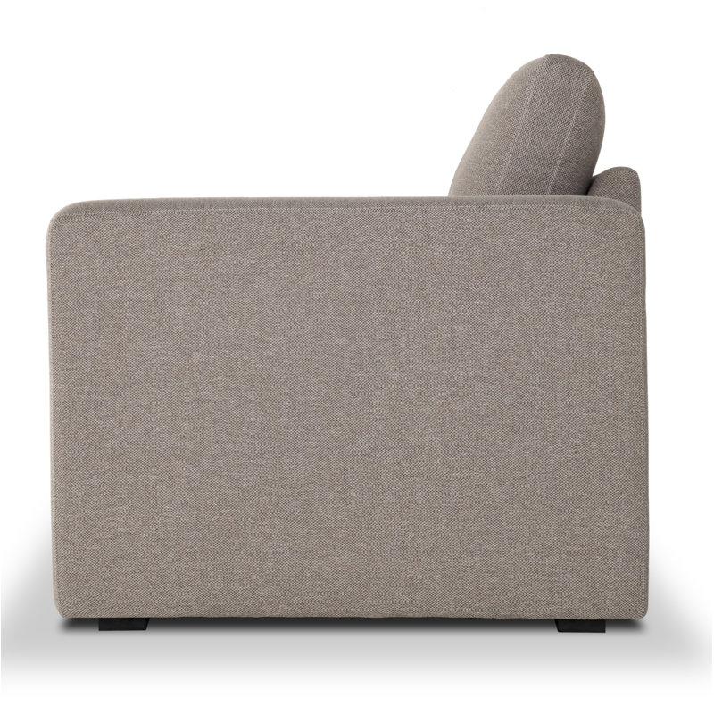 Benedict Upholstered Armchair, Mushroom Performance Basketweave