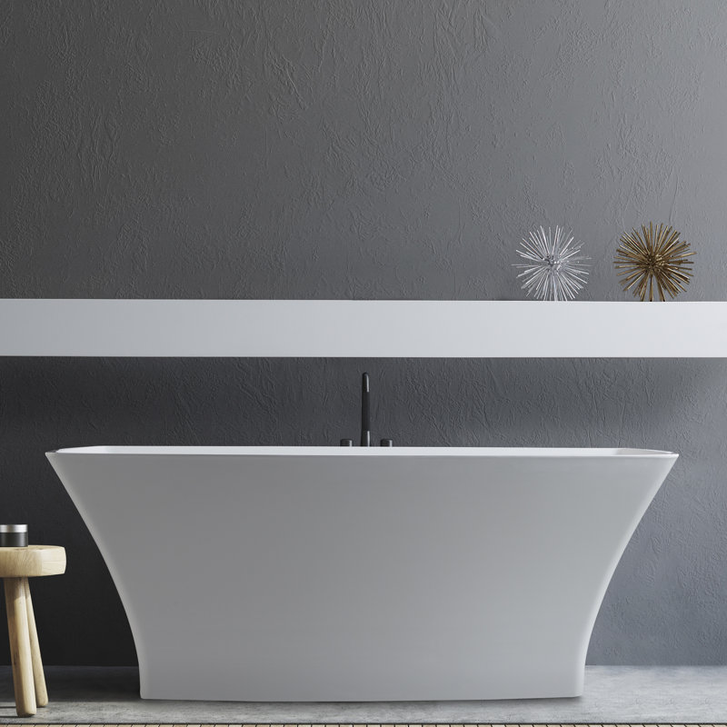 Marcel 65.5" Freestanding Air Bathtub, Gloss White