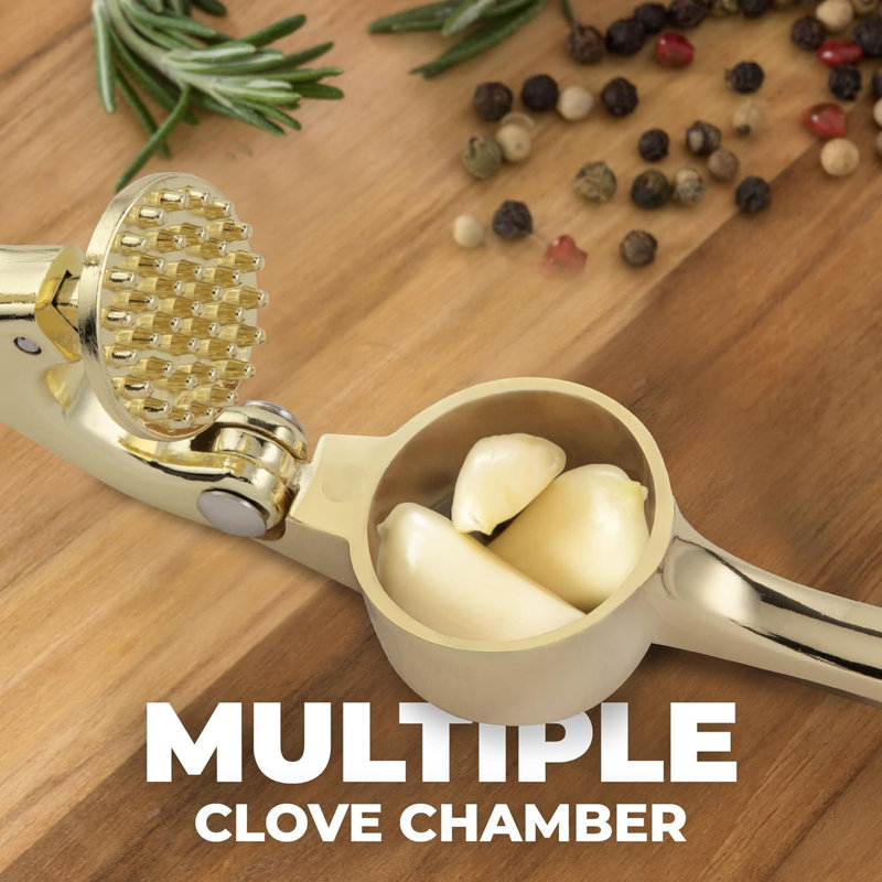 Zulay Kitchen Premium Garlic Press, Gold