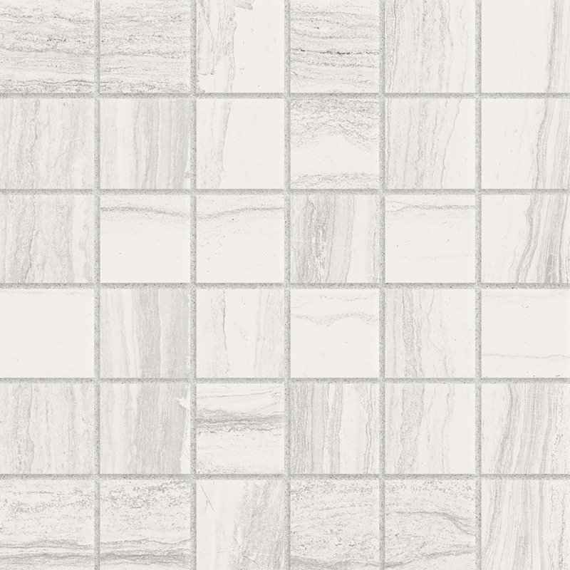Highland 2" x 2" Porcelain Grid Mosaic Wall & Floor Tile, Gray/Beige