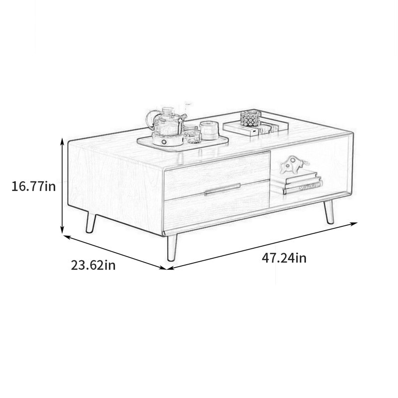 Table basse de luxe moderne et rétro, Marron foncé