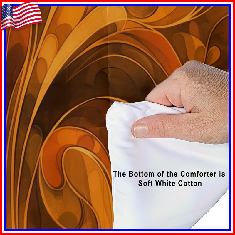 Orange Brown Abstract Pattern Comforter, Twin Extra Long