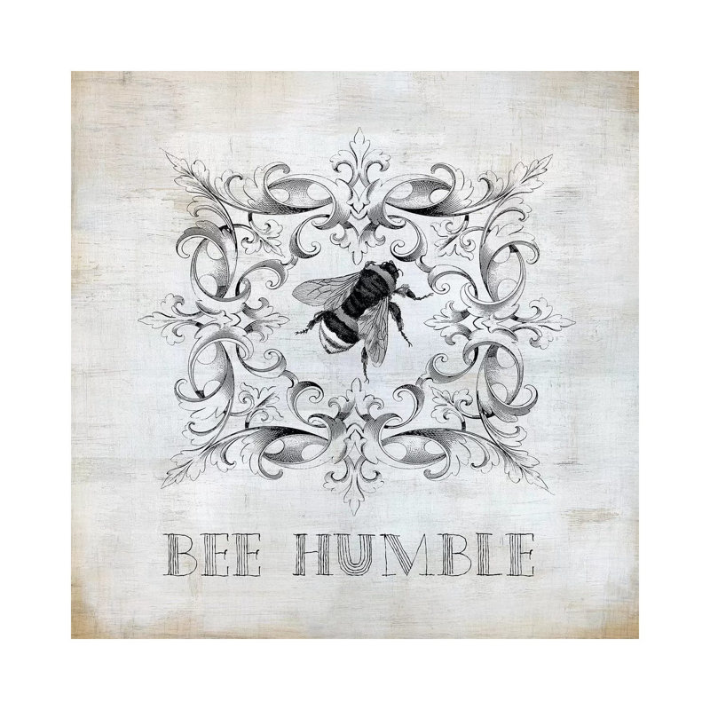 Bee Humble 1 Piece Wall Art on Canvas, 45.72 cm H x 45.72 cm W x 1.91 cm D, Wrapped Canvas