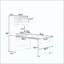  Buffet 2 en 1 avec table de salle à manger pliable extensible, buffet mobile avec armoire de rangement à porte coulissante en verre et crochets latéraux pour petit studio-2126899734