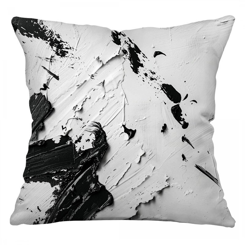Paint Strokes Abstract Cotton Blend Reversible Throw Pillow, 26"H x 26"W