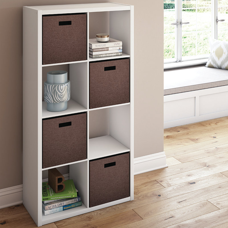 Bibliothèque décorative à 8 cubes, ensemble de 2, (8 tablettes) H 29,87 po x l 57,95 po x P 13,5 po, Blanc