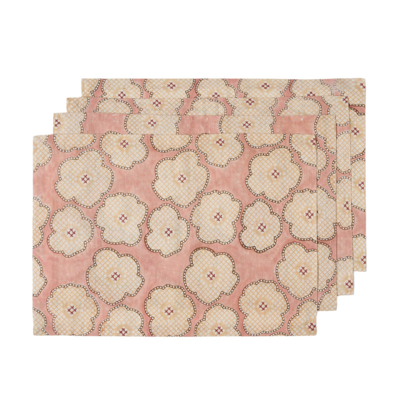 Floral Burst Table Placemat 14" x 20", Pink