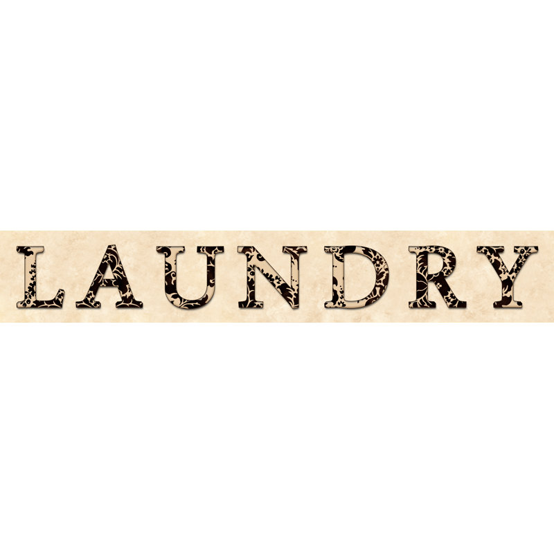 Laundry - Textual Art Print, 61 cm H x 91 cm W, Black Floater Framed