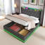 Upholstered 4Ft6 Ottoman Bed Frame With 360 Surround Led Function With Charging Function Hydraulic Storage Bed Frame With Large Storage Space  (No Mattress)-543822487-552866260