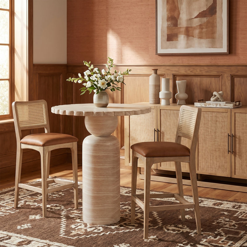 Table de bar Petalia Breesha, 42" Bar Height Table, Travertin