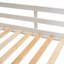 Structure de lit superposé simple pour chambre d'enfant en bois massif blanc et blanc avec conception de maison avec échelle de toit et glissade