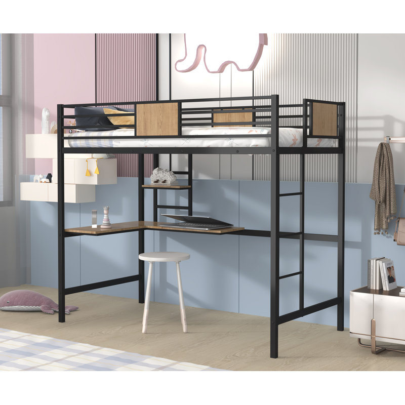 Lit mezzanine simple pour enfants, Noir
