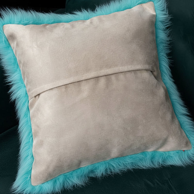 (Cover Only) Pack of 1 Furry&Faux Solid Colors Throw Pillow Cover 16"x16", 16" x 16", Purple