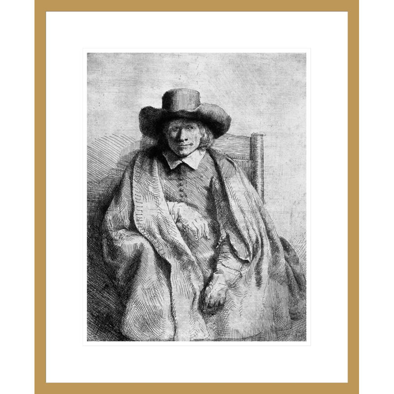«Clement de Jonghe» par Rembrandt van Rijn - estampe numérique encadrée, H 21,54 po x l 17,75 po