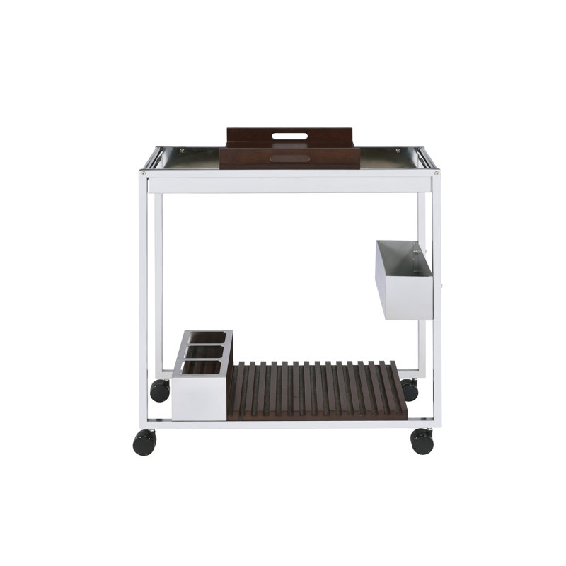 Lisses Chrome Finish Serving Cart
