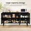 Buffet avec 3 portes en rotin et console de rangement pour la cuisine-107371331