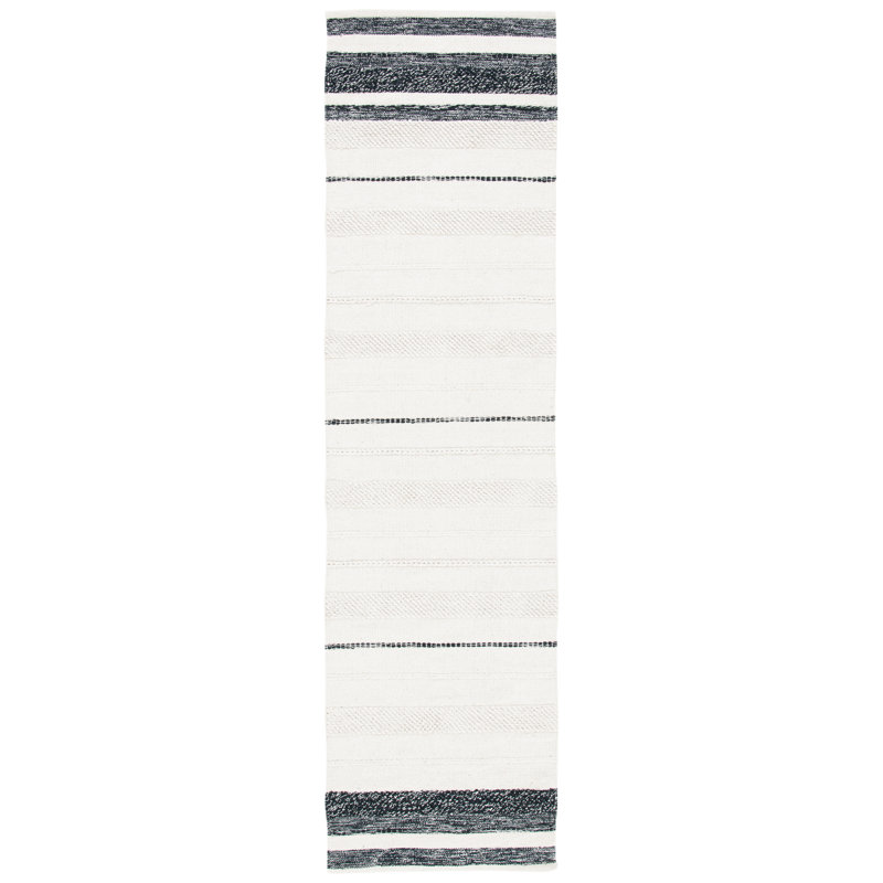 Dorsey Striped Handwoven Cotton Area Rug, Tapis de couloir 2 pi 3 po x 11 pi 7 po