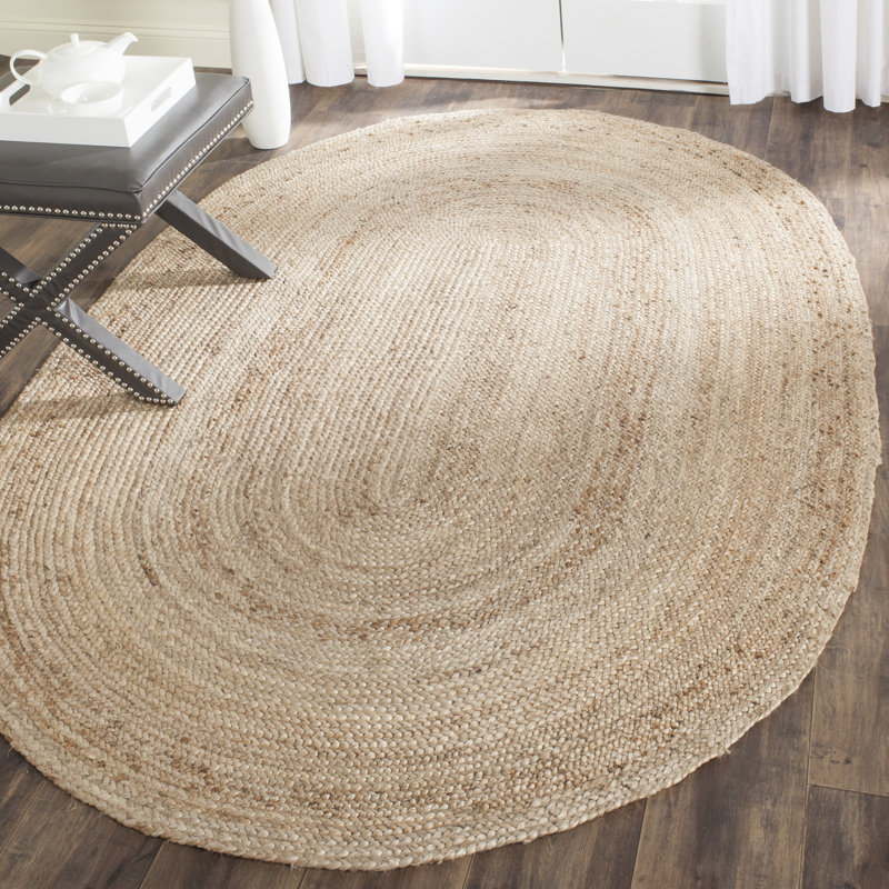 Arria Hand Woven Jute Rug, Oval 9' x 12'