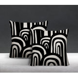 Abstract Indoor/Outdoor Reversible Throw Pillow