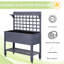 Jardinière surélevée grise 41 "avec treillis, lit de jardin surélevé en bois pour casse-tête, Box Passion