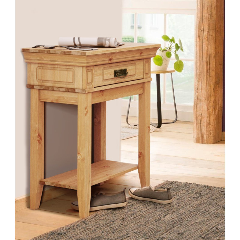 Lewistown 58cm Solid Wood Console Table, Brown, Brown