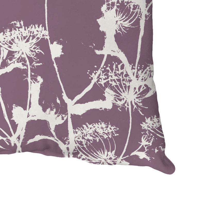 Floral Outdoor Reversible Throw Pillow, Purple